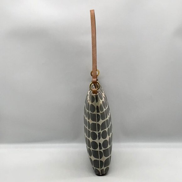 Kate Spade Gray Canvas Vintage Geometric Print Shoulder Bag - Picture 3 of 11